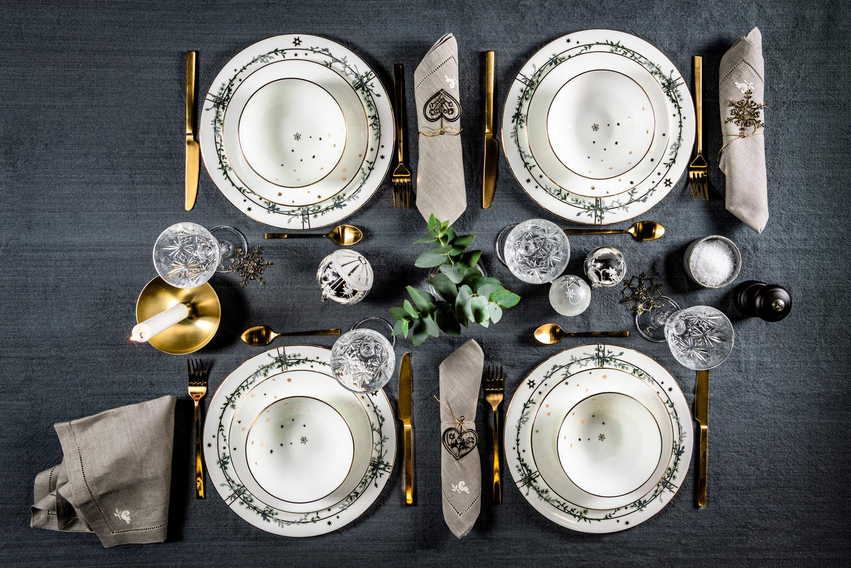 Vinterstjerner, Middagstallerken, 28 cm