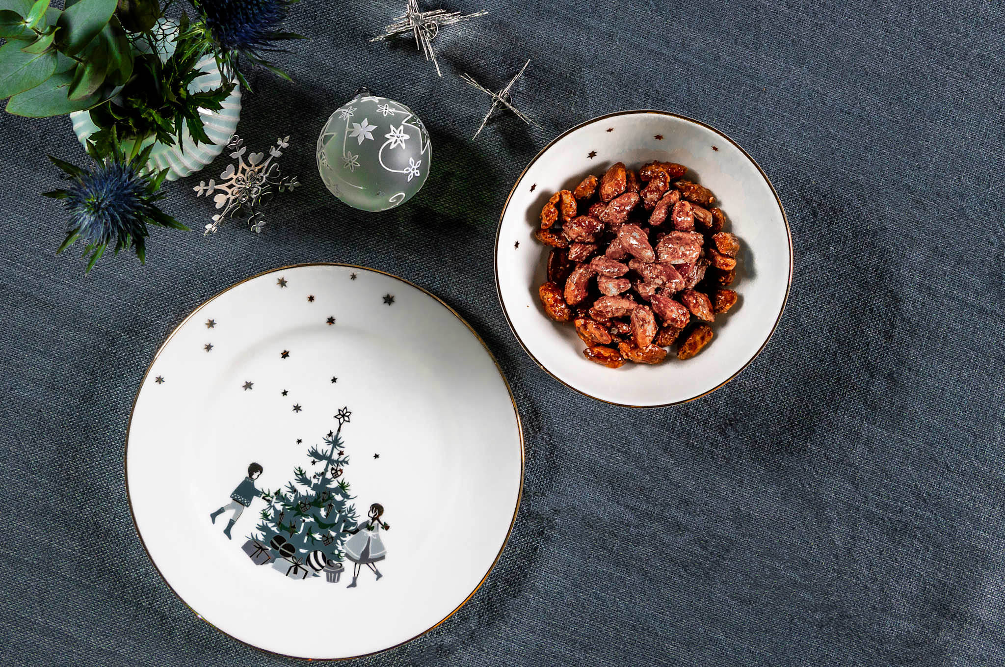 Vinterstjerner, Tallerken med Juletræ, 21 cm