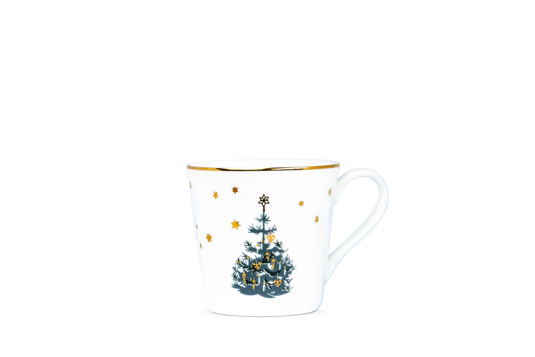 Winter Stars, Weihnachtstasse mit Untertasse - Weihnachtsbaum