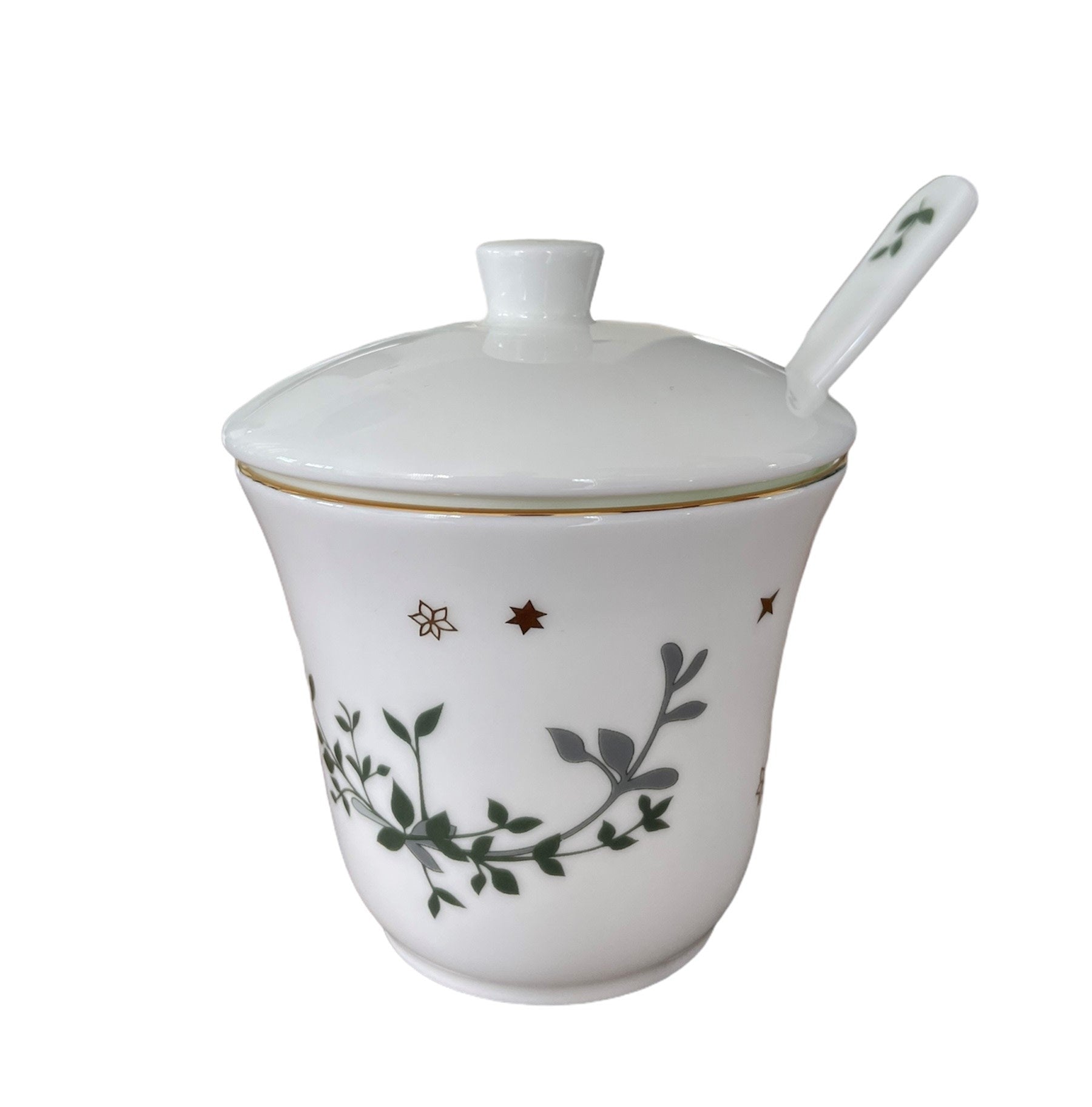 Winter Stars, Sugar Bowl with Lid & Spoon