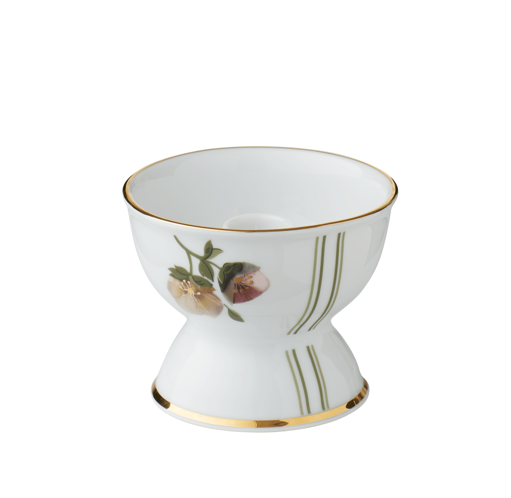 Porcelain Candle Holder with Flower motif & Gold