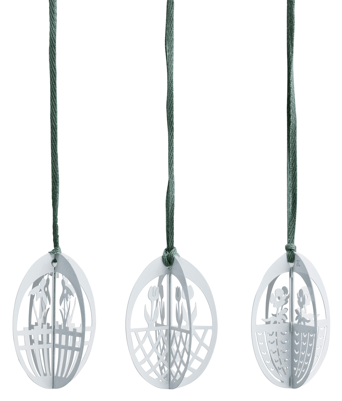 Påske Metal Æg, 3 Designs (Hvide)