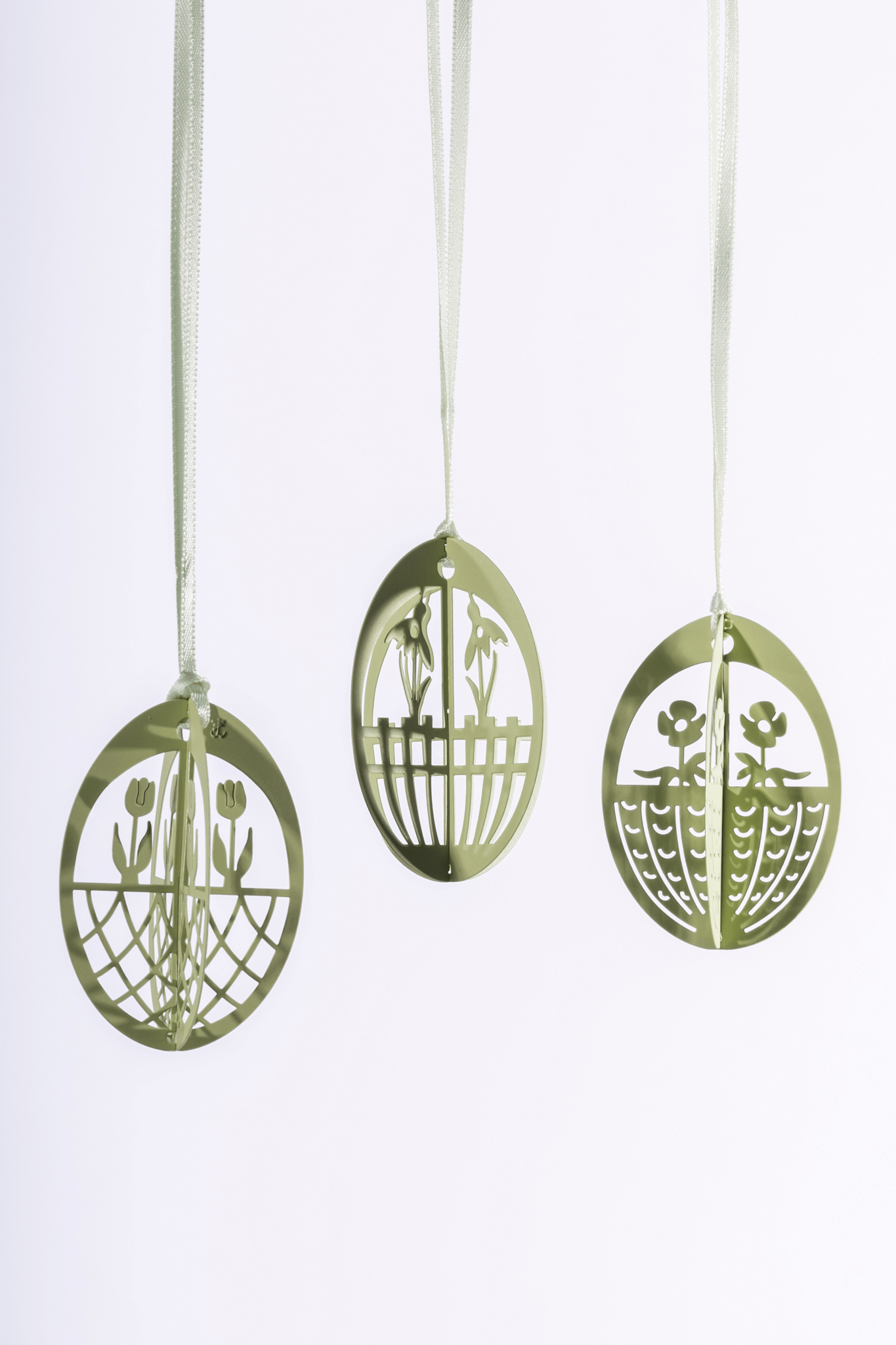 Metall-Ostereier - 3 Designs (Grün)