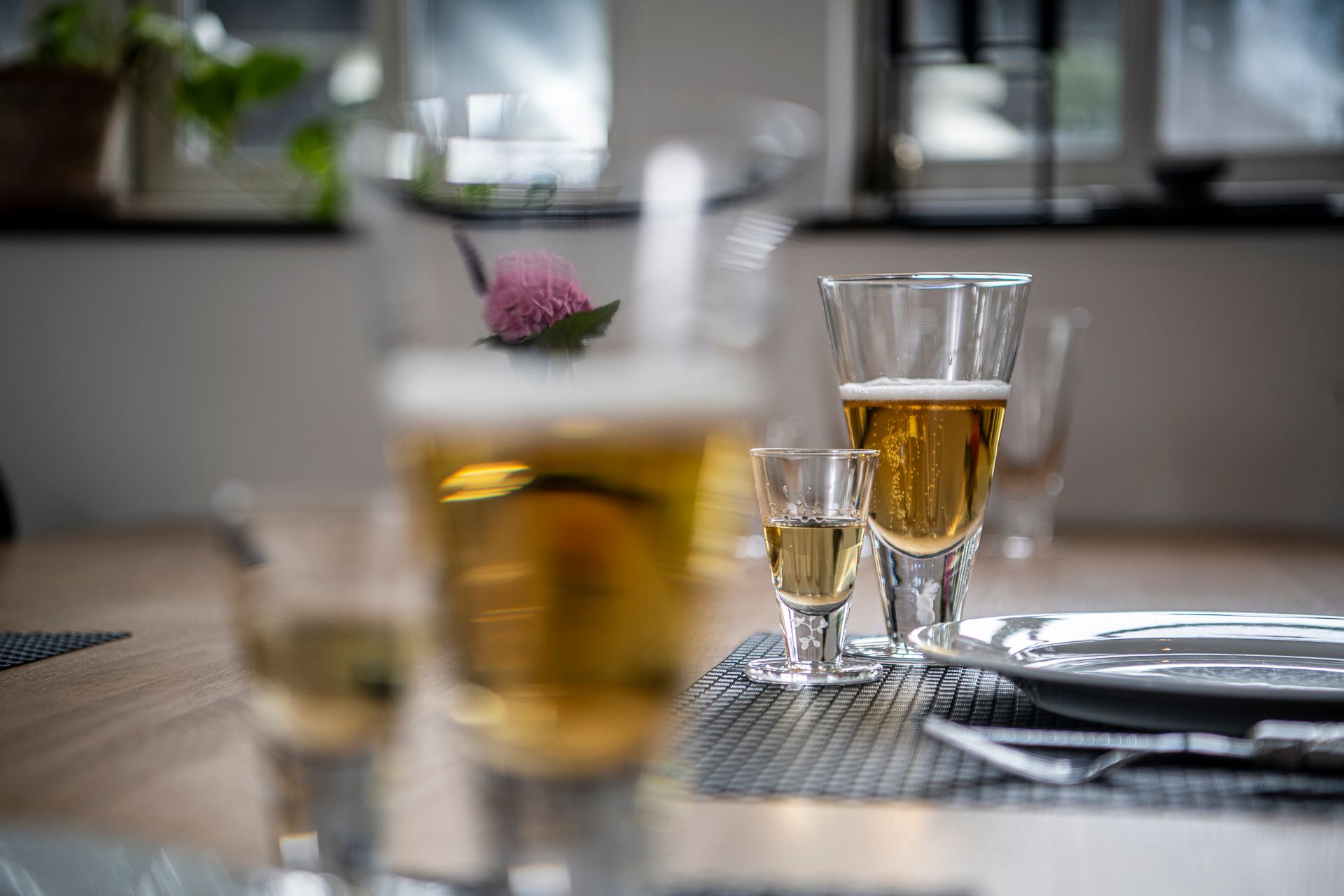 Snaps / Shotglas - Mundgeblasen mit Laserdesign im Fuß