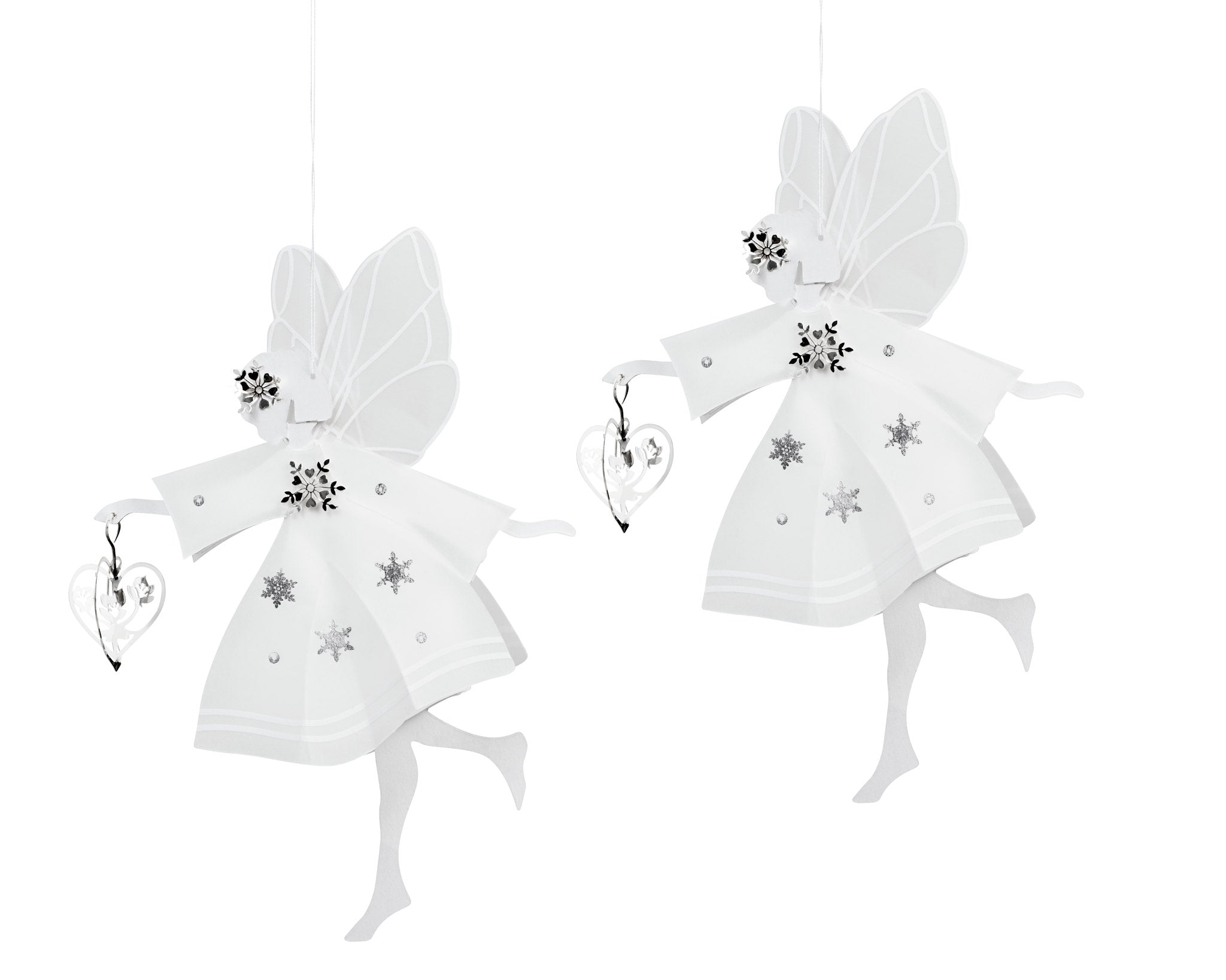 Hvid fe med hjerte, lille