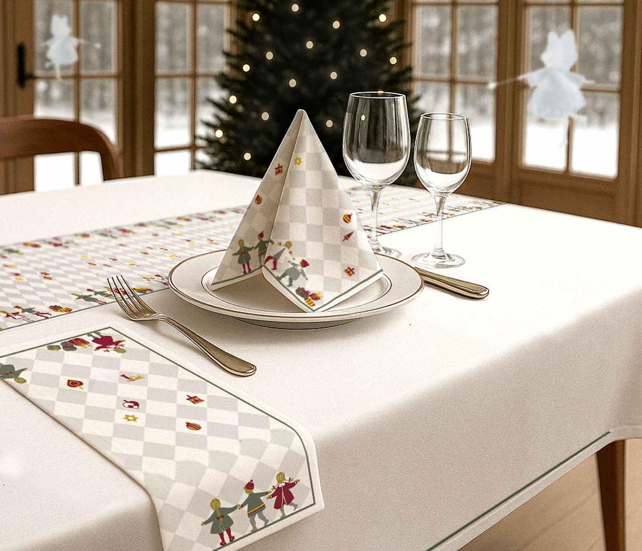 Serviet 'Dansende Børn' 36 x 36 cm. (2 stk.)