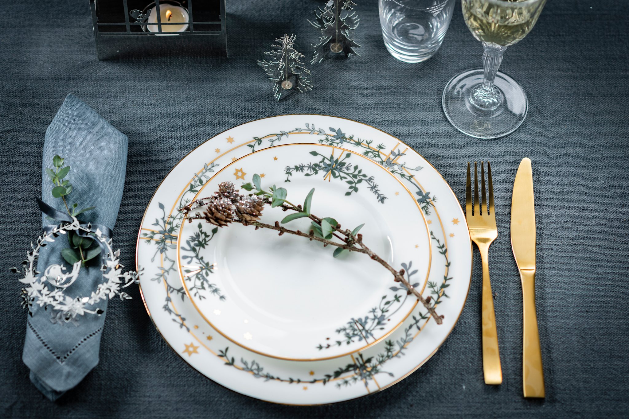 Bird with Flower Wreath, Silver, small