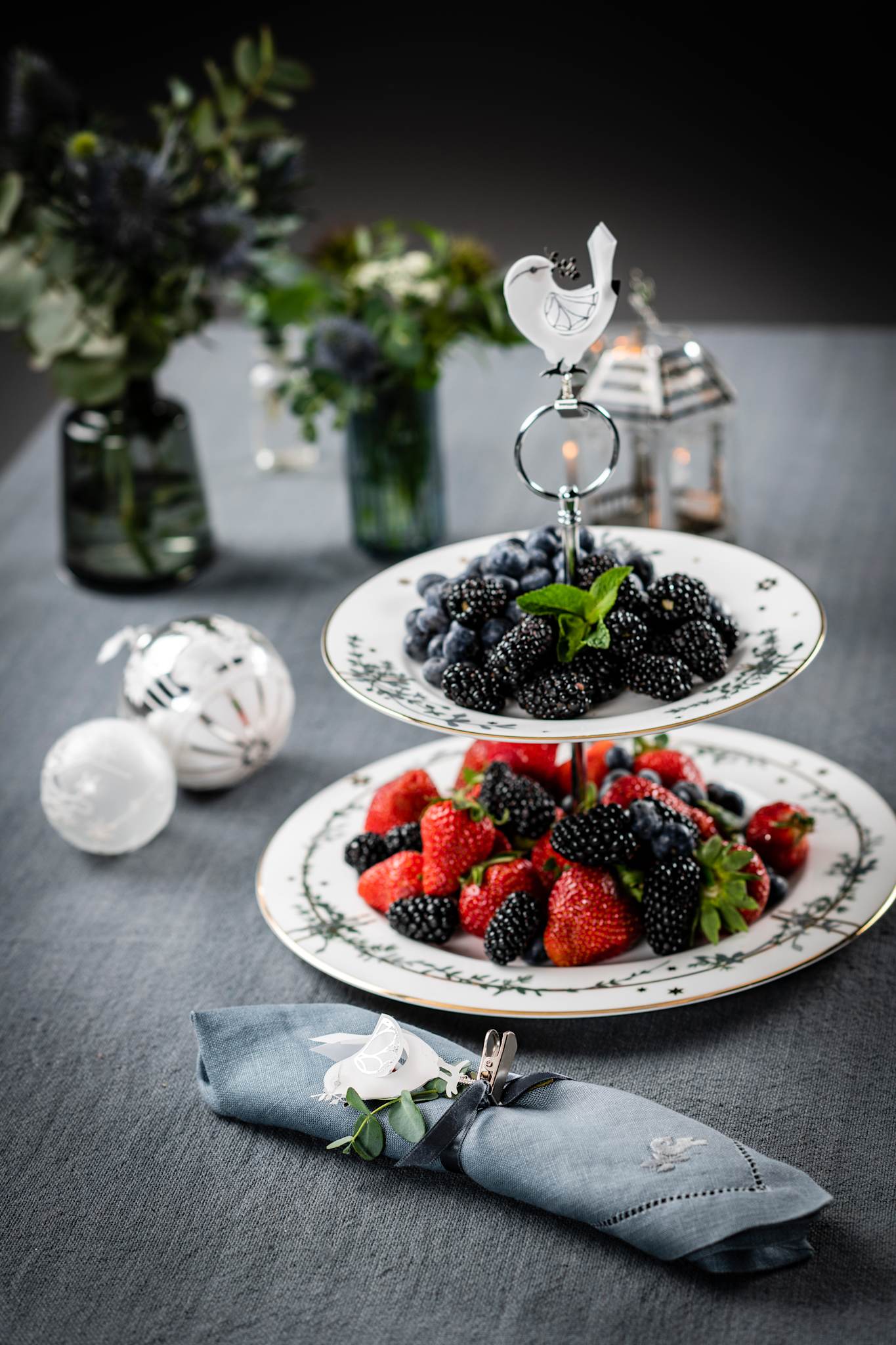 Pavilion, fyrfadsstage i sølv