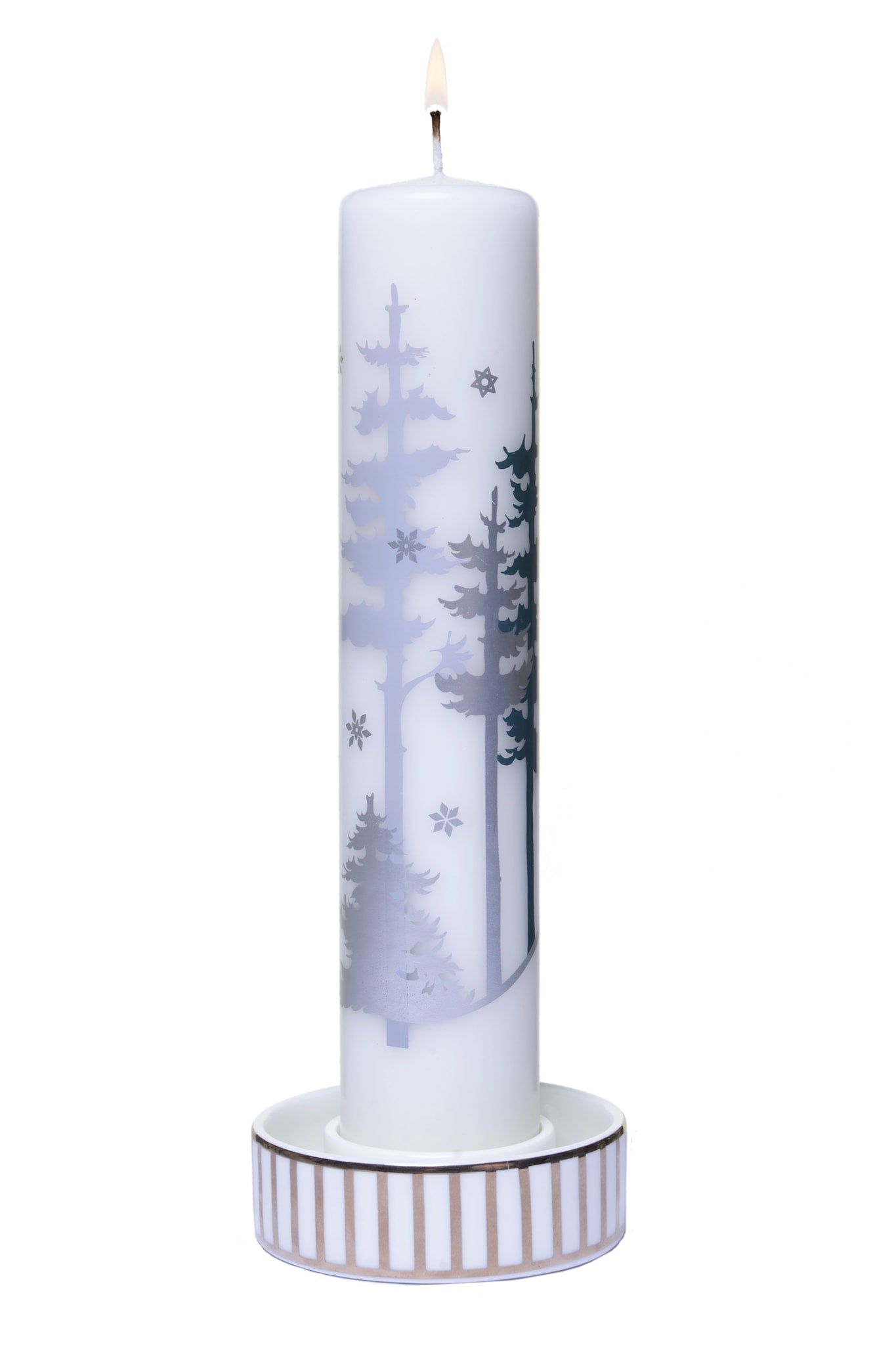 Frölich Exklusiv, Kerzenständer mit silbernen Streifen