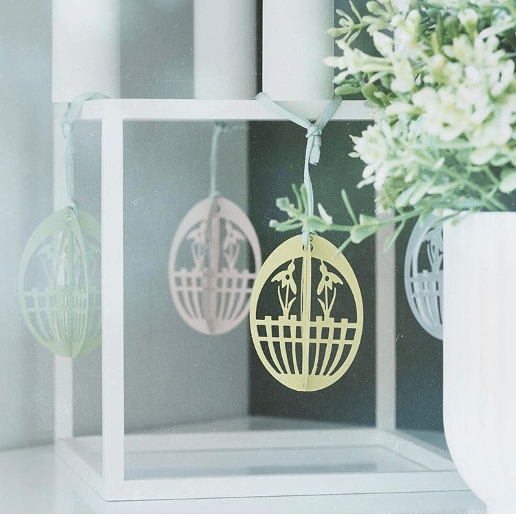 Metal Easter Eggs - 3 Designs (Green)