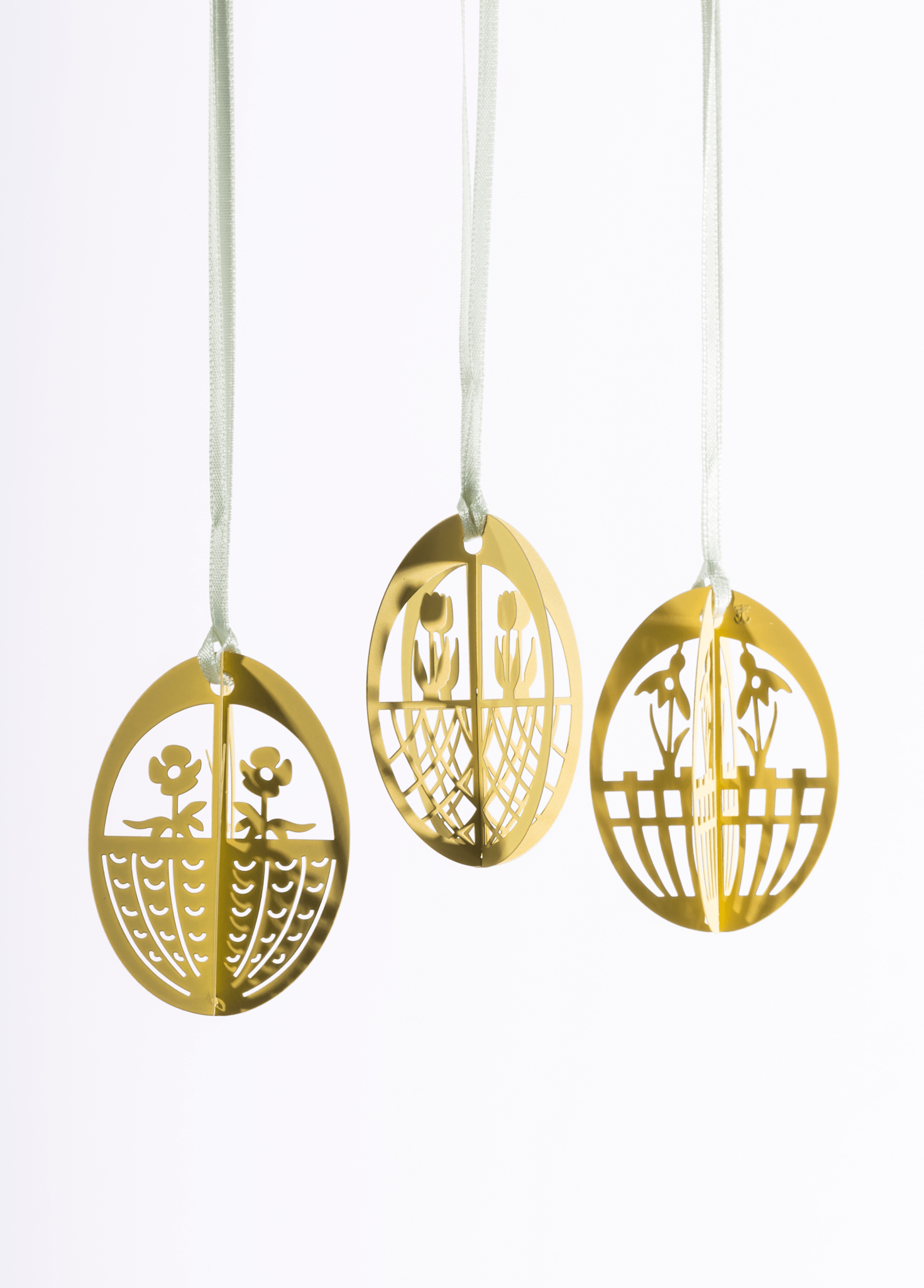 Metall-Ostereier - 3 Designs (Gelb)