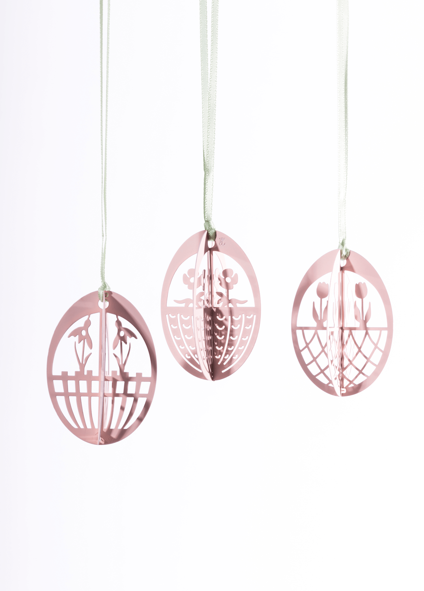 Metall-Ostereier - 3 Designs (Rosa)