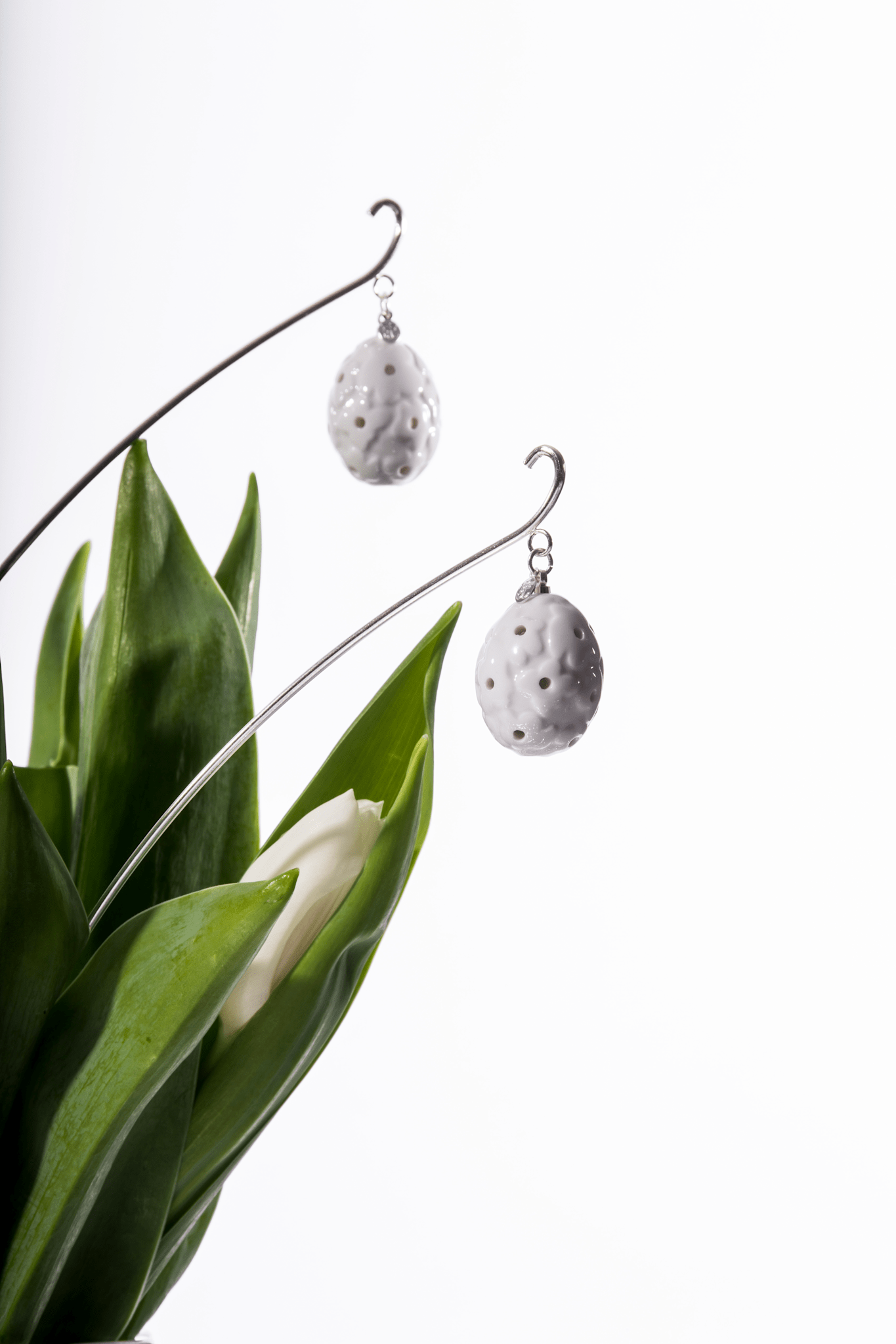 Blumenstroh mit Porzellan-eiern (2er-Pack)