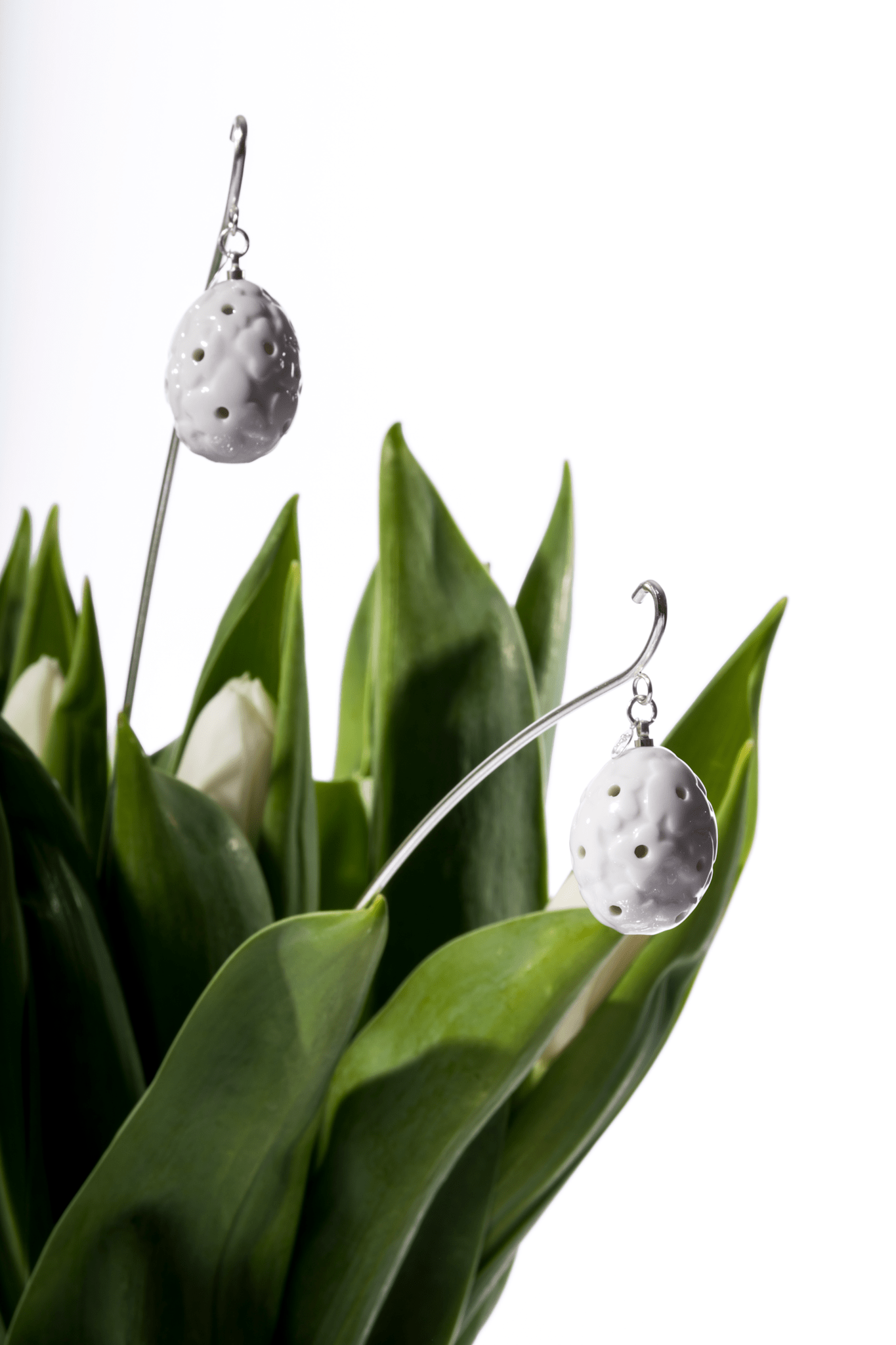 Blumenstroh mit Porzellan-eiern (2er-Pack)