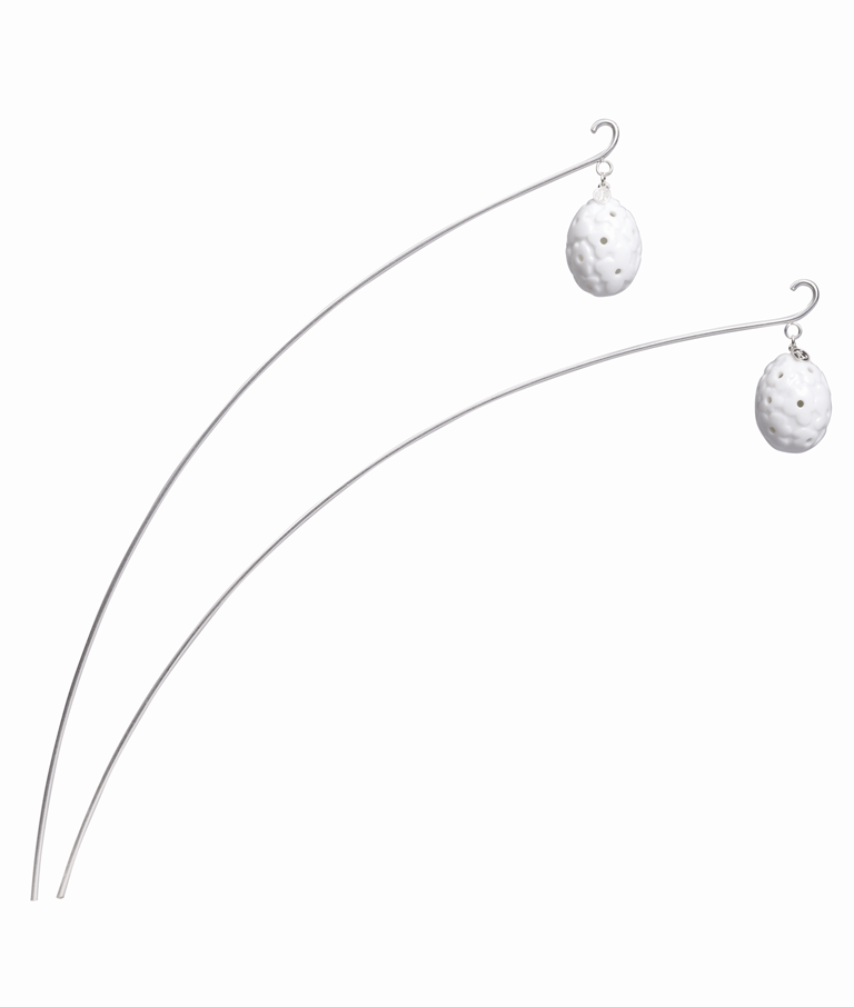 Blumenstroh mit Porzellan-eiern (2er-Pack)