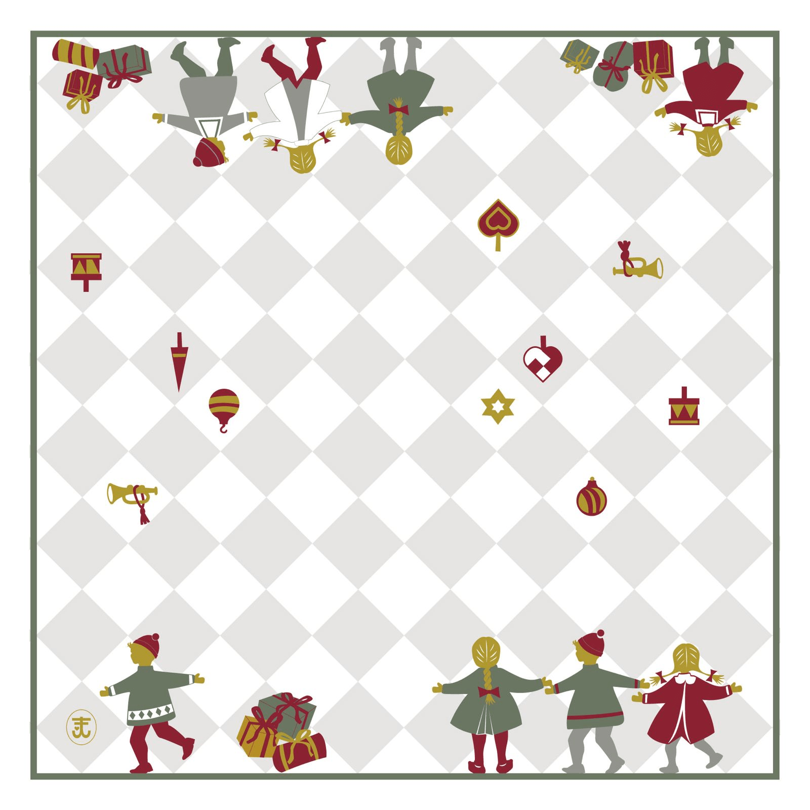 Napkin 'Dancing Children' 36 x 36 cm. (2 pcs.)